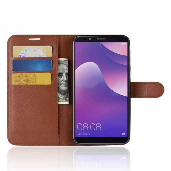 Чехол с визитницей для Huawei Y9 (2018) / Enjoy 8 Plus (коричневый) Чехол с визитницей для Huawei Y9 (2018) / Enjoy 8 Plus (коричневый)