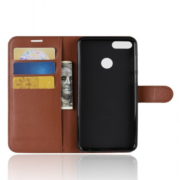 Чехол с визитницей для Huawei Y9 (2018) / Enjoy 8 Plus (коричневый) Чехол с визитницей для Huawei Y9 (2018) / Enjoy 8 Plus (коричневый)