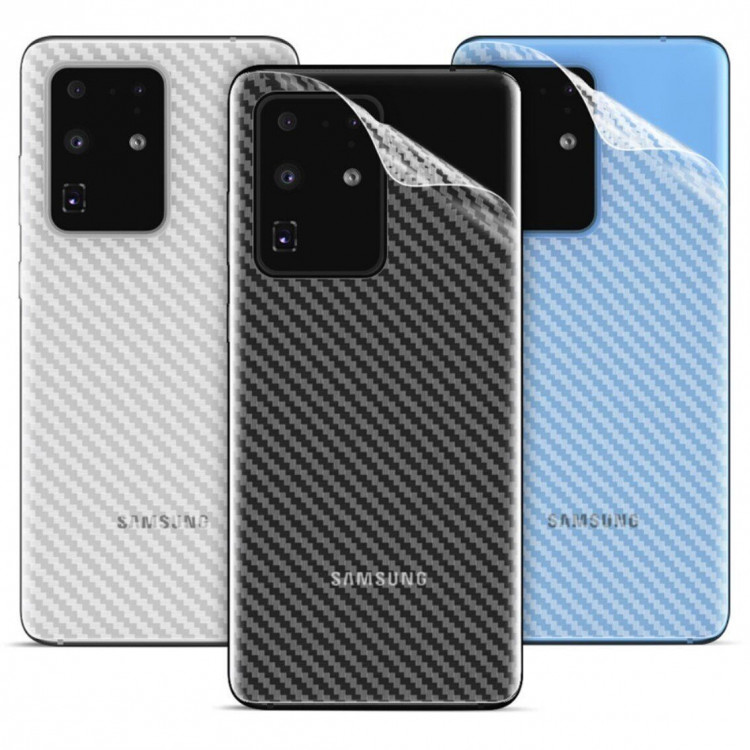 Пленка под карбон на заднюю часть Samsung Galaxy S20 Ultra