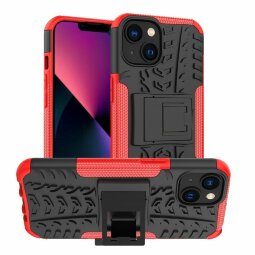 Чехол Hybrid Armor для iPhone 14 (черный + красный)