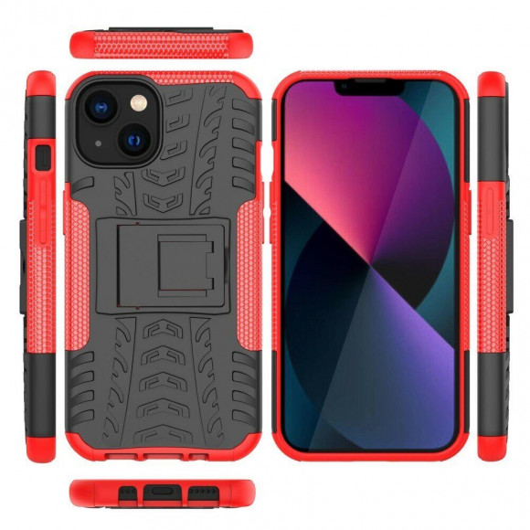 Чехол Hybrid Armor для iPhone 14 (черный + красный) Чехол Hybrid Armor для iPhone 14 (черный + красный)