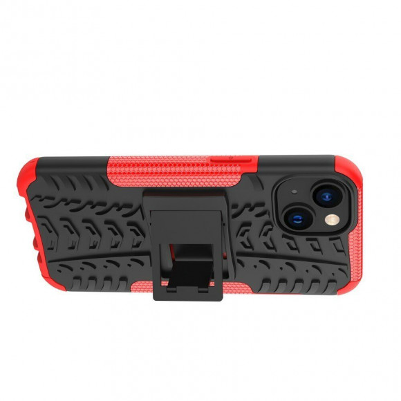 Чехол Hybrid Armor для iPhone 14 (черный + красный) Чехол Hybrid Armor для iPhone 14 (черный + красный)