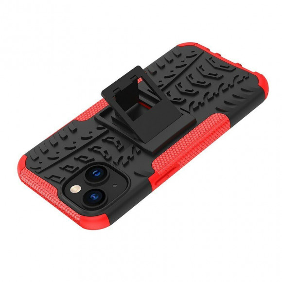 Чехол Hybrid Armor для iPhone 14 (черный + красный) Чехол Hybrid Armor для iPhone 14 (черный + красный)