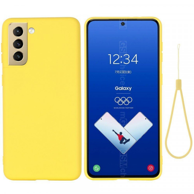 Силиконовый чехол Mobile Shell для Samsung Galaxy S21 FE (желтый)