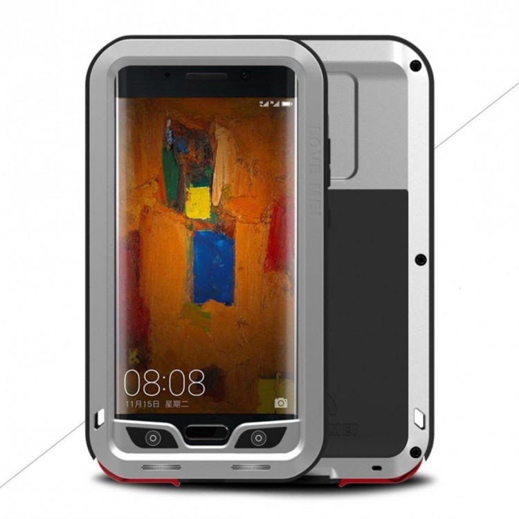 Гибридный чехол LOVE MEI для Huawei Mate 9 Pro (серебряный)