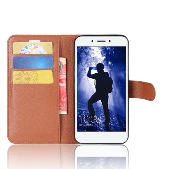 Чехол с визитницей для Huawei Honor 6A (коричневый)