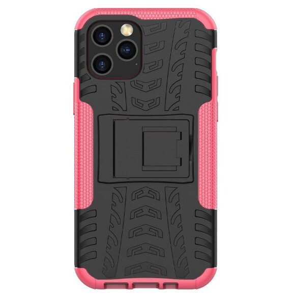 Чехол Hybrid Armor для iPhone 12 / iPhone 12 Pro (черный + розовый)