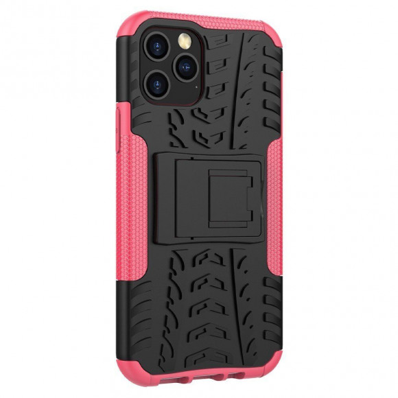 Чехол Hybrid Armor для iPhone 12 / iPhone 12 Pro (черный + розовый)