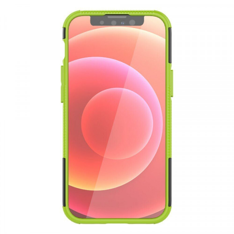 Чехол Hybrid Armor для iPhone 13 mini (черный + зеленый)