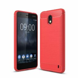Чехол-накладка Carbon Fibre для Nokia 2 (красный)