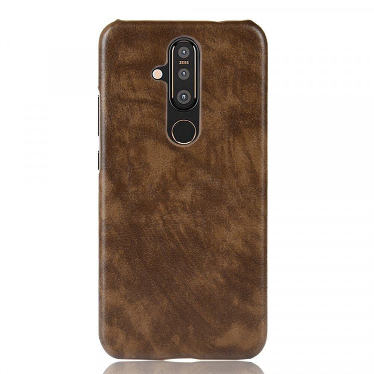 Кожаная накладка-чехол для Nokia X71 (коричневый)