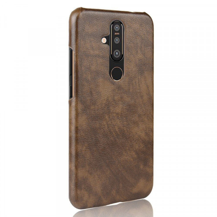 Кожаная накладка-чехол для Nokia X71 (коричневый)