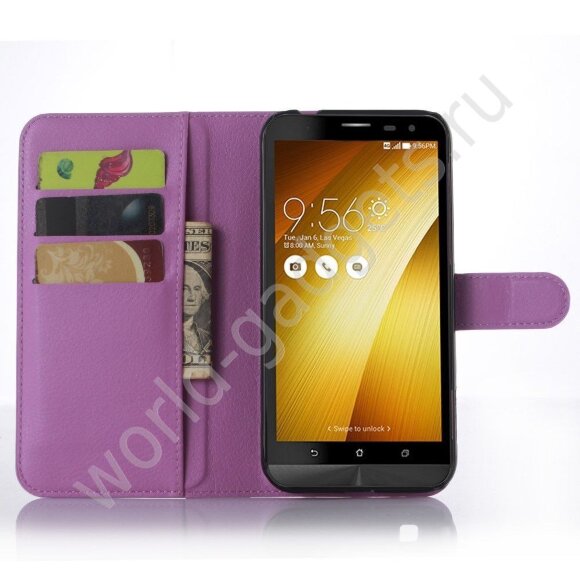 Чехол с визитницей для Asus Zenfone Zoom ZX551ML / ZX550ML (фиолетовый) Чехол с визитницей для Asus Zenfone Zoom ZX551ML / ZX550ML (фиолетовый)