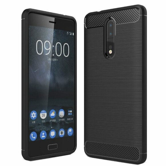 Чехол-накладка Carbon Fibre для Nokia 8 (черный)