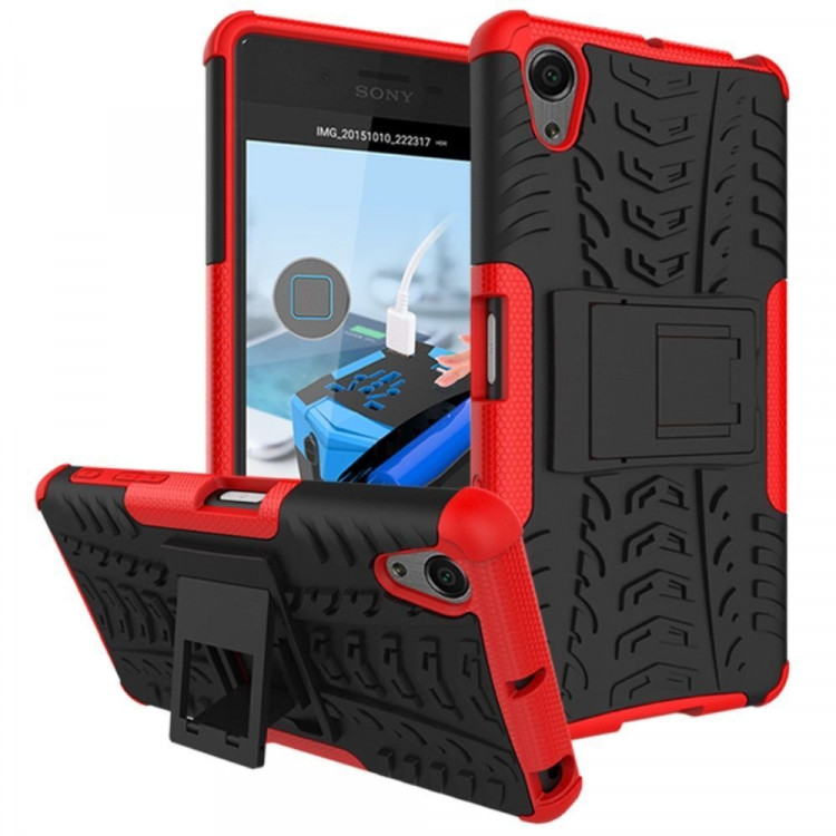 Чехол Hybrid Armor для Sony Xperia X Performance (черный + красный)
