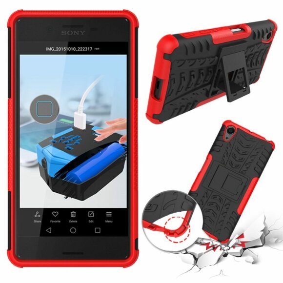 Чехол Hybrid Armor для Sony Xperia X Performance (черный + красный) Чехол Hybrid Armor для Sony Xperia X Performance (черный + красный)