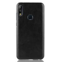 Кожаная накладка-чехол Litchi Texture для Asus Zenfone Max Pro (M2) ZB631KL (черный)