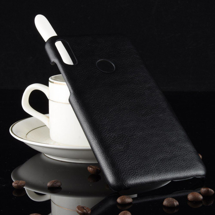 Кожаная накладка-чехол Litchi Texture для Asus Zenfone Max Pro (M2) ZB631KL (черный)