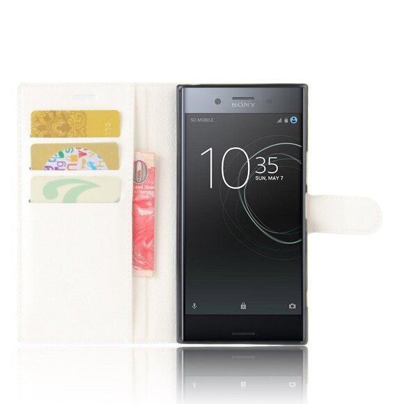 Чехол с визитницей для Sony Xperia XZ Premium (белый) Чехол с визитницей для Sony Xperia XZ Premium (белый)
