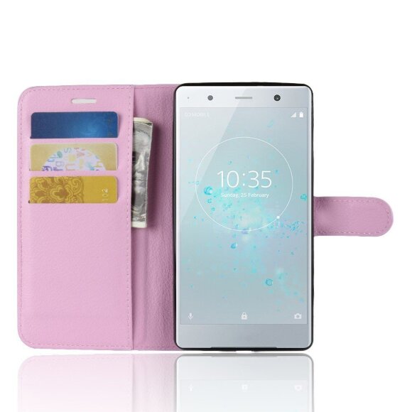 Чехол с визитницей для Sony Xperia XZ2 Premium (розовый) Чехол с визитницей для Sony Xperia XZ2 Premium (розовый)