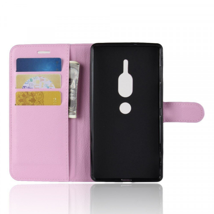 Чехол с визитницей для Sony Xperia XZ2 Premium (розовый)