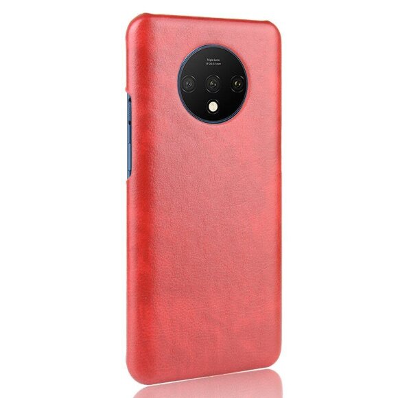 Кожаная накладка-чехол для OnePlus 7T (красный)