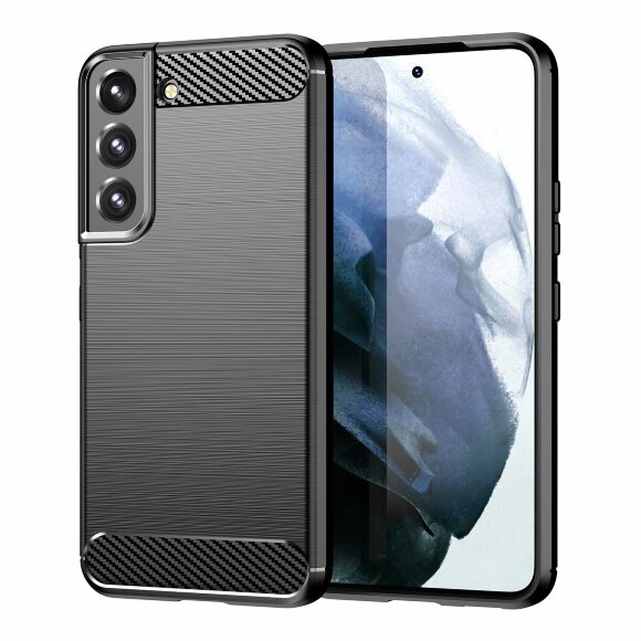 Чехол-накладка Carbon Fibre для Samsung Galaxy S23 (черный)