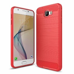 Чехол-накладка Carbon Fibre для Samsung Galaxy J5 Prime SM-G570F (красный)
