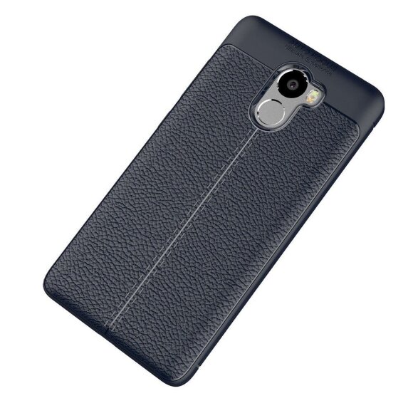 Чехол-накладка Litchi Grain для Xiaomi Redmi 4 (темно-синий)