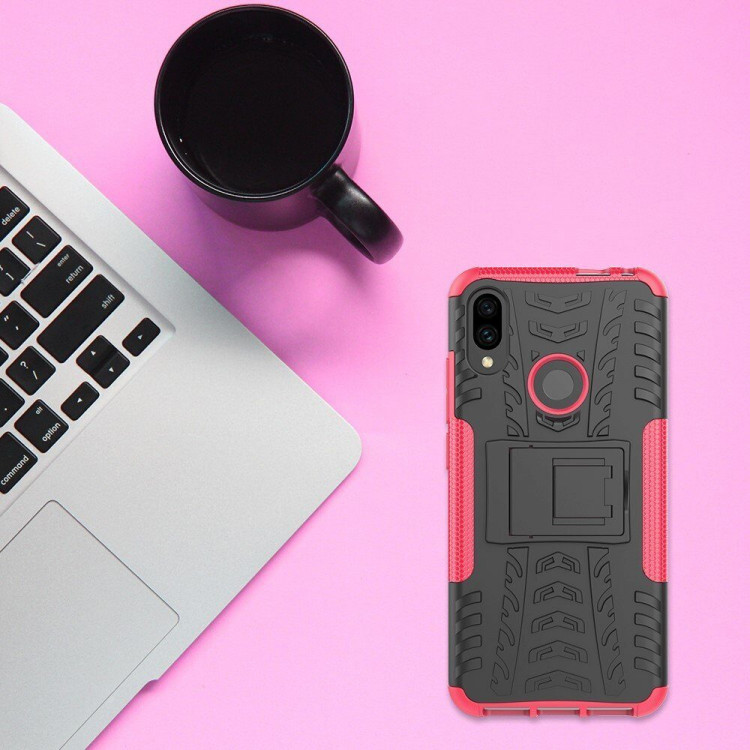 Чехол Hybrid Armor для Xiaomi Redmi Note 7 / Redmi Note 7 Pro (черный + розовый)