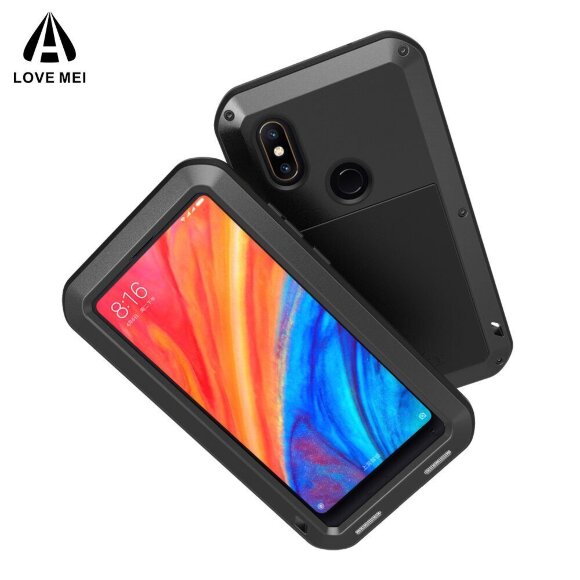 Гибридный чехол LOVE MEI для Xiaomi Mi Mix 2s (черный) Гибридный чехол LOVE MEI для Xiaomi Mi Mix 2s (черный)