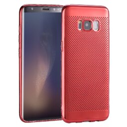 Перфорированный чехол-накладка для Samsung Galaxy S8+ (красный)