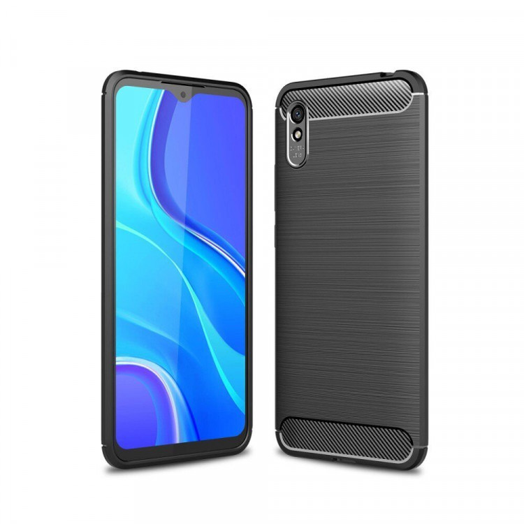 Чехол-накладка Carbon Fibre для Redmi 9A (черный)