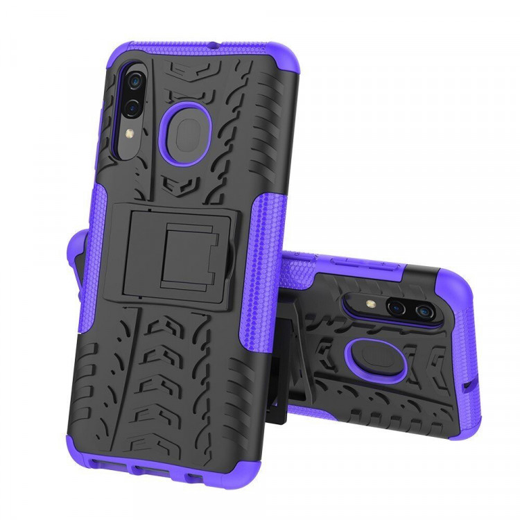Чехол Hybrid Armor для Samsung Galaxy A30 / Galaxy A20 (черный + фиолетовый)