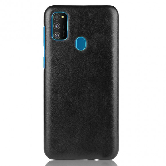 Кожаная накладка-чехол для Samsung Galaxy M30s / Galaxy M21 (черный)