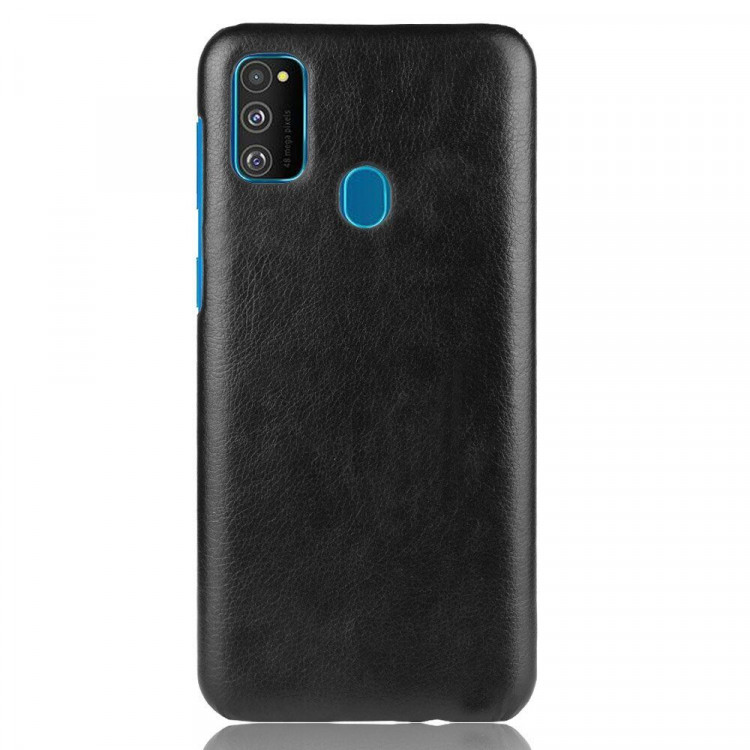 Кожаная накладка-чехол для Samsung Galaxy M30s / Galaxy M21 (черный)