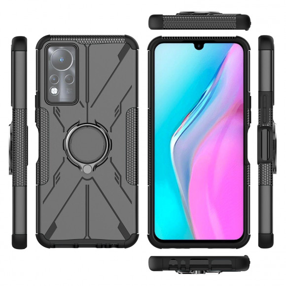 Чехол Armor Shockproof Ring Holder для Infinix Note 11, Infinix NOTE 12 G88 (черный) Чехол Armor Shockproof Ring Holder для Infinix Note 11, Infinix NOTE 12 G88 (черный)