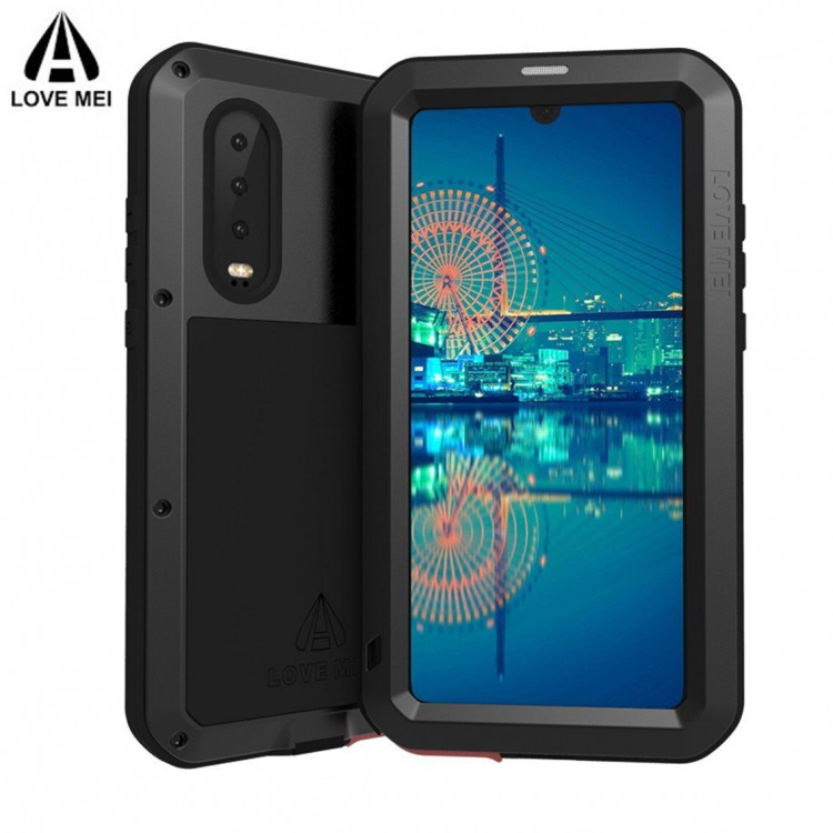 Гибридный чехол LOVE MEI для Huawei P30 (черный)