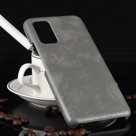 Кожаная накладка-чехол для Honor V30 / Honor View 30 Pro (серый)