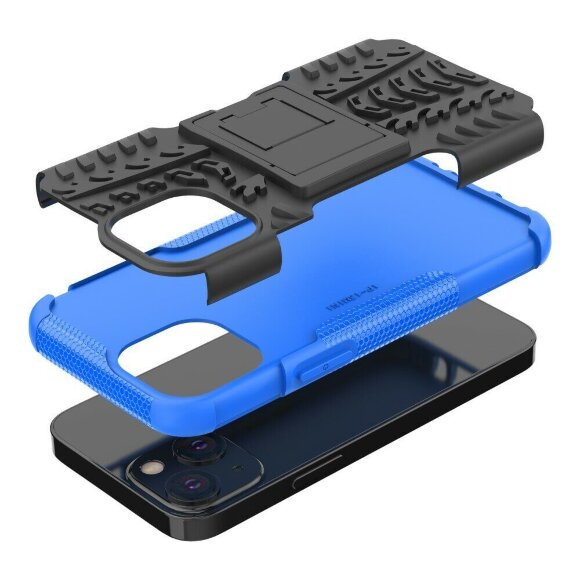 Чехол Hybrid Armor для iPhone 13 mini (черный + голубой) Чехол Hybrid Armor для iPhone 13 mini (черный + голубой)