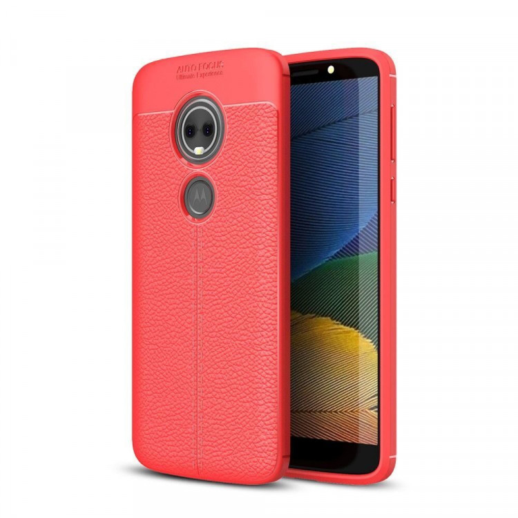 Чехол-накладка Litchi Grain для Motorola Moto E5 Plus (красный)