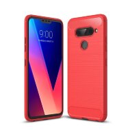 Чехол-накладка Carbon Fibre для LG V40 ThinQ (красный) Чехол-накладка Carbon Fibre для LG V40 ThinQ (красный)