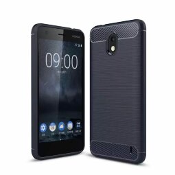 Чехол-накладка Carbon Fibre для Nokia 2 (темно-синий)
