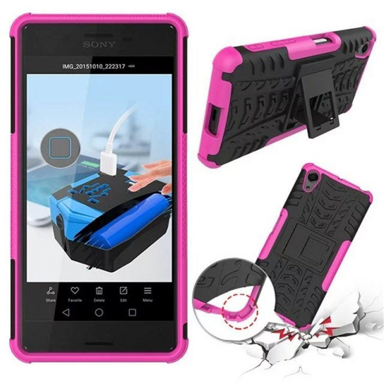 Чехол Hybrid Armor для Sony Xperia X Performance (черный + розовый)