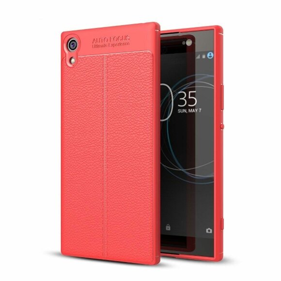 Чехол-накладка Litchi Grain для Sony Xperia XA1 (красный)