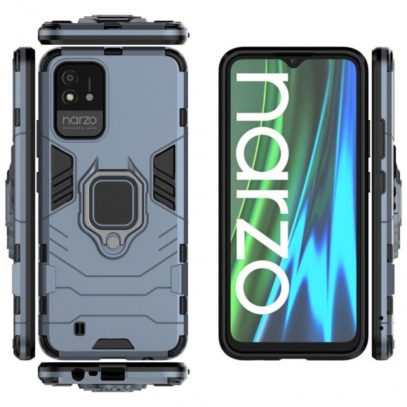 Чехол Armor Ring Holder для Realme Narzo 50i (темно-синий) Чехол Armor Ring Holder для Realme Narzo 50i (темно-синий)