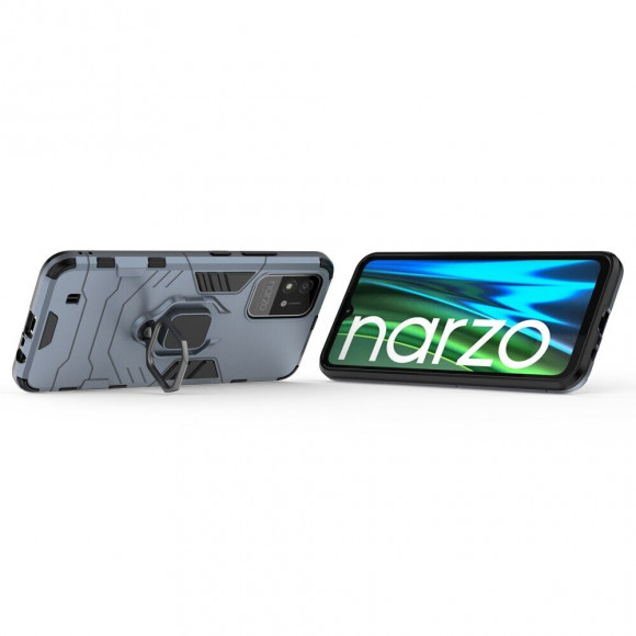 Чехол Armor Ring Holder для Realme Narzo 50i (темно-синий) Чехол Armor Ring Holder для Realme Narzo 50i (темно-синий)