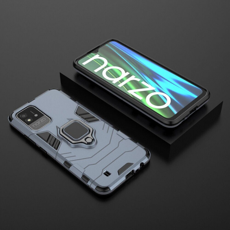 Чехол Armor Ring Holder для Realme Narzo 50i (темно-синий)