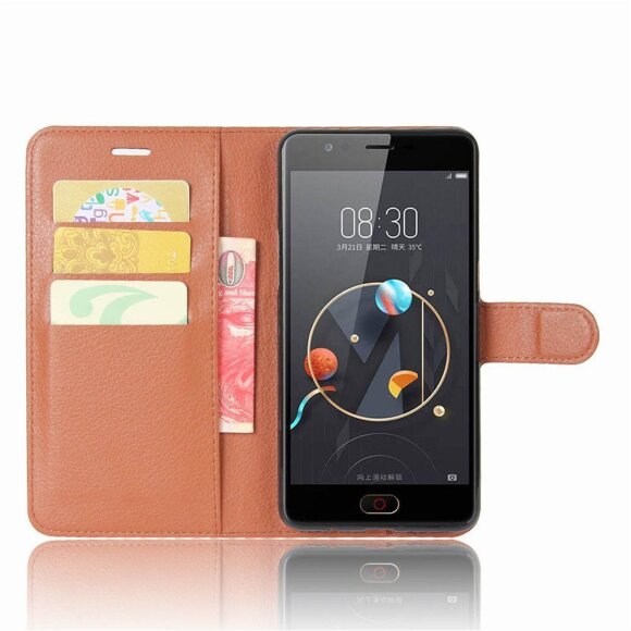 Чехол с визитницей для ZTE Nubia M2 lite (коричневый)