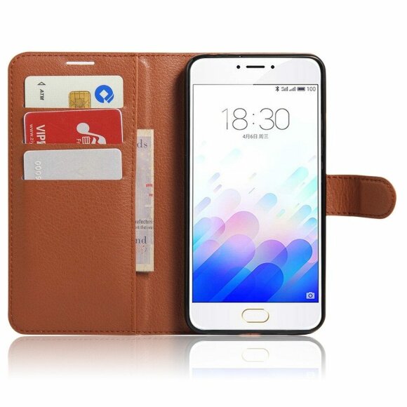 Чехол с визитницей для Meizu M3 Note (коричневый)